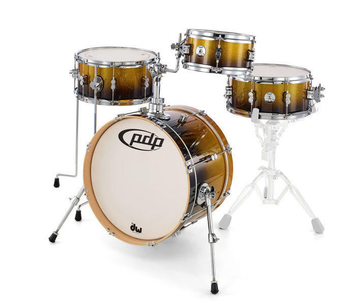 Pdp Daru Jones New Yorker Compact Drum Kit Shell Pack Yellow Black Sparkle Fade