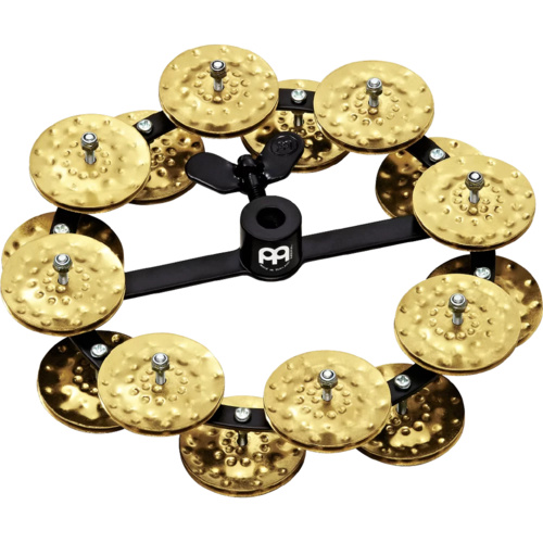 Meinl Headliner Series Hi Hat Tambourine - 5" - 2 Row - Hammered Brass - Black