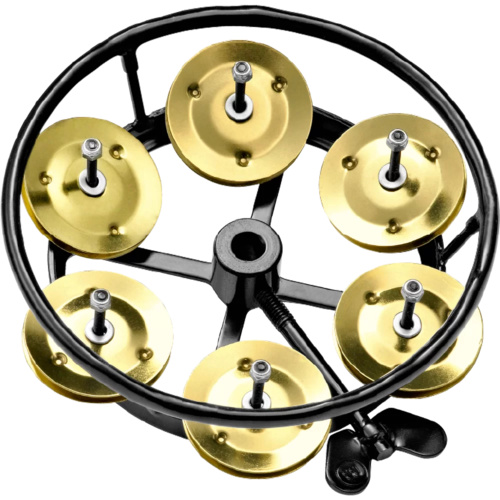Meinl Hi Hat Tambourine - Brass Jingles - Black
