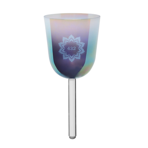 Meinl Sonic Energy 5.5" Essence Crystal Singing Bowl A4, Slate Blue, 432 Hz, Lotus Flower