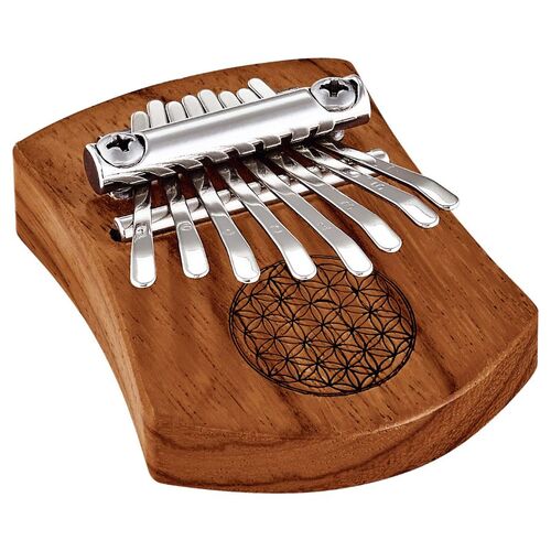 Sonic Energy Mini Kalimba, 8 notes, Red Zebrawood, Flower of Life