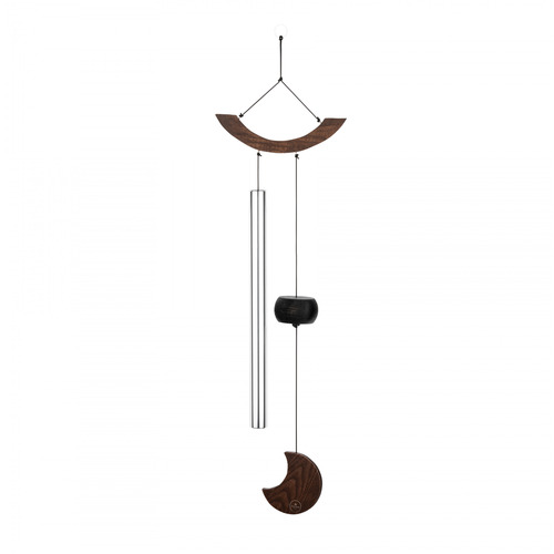 Sonic Energy Moon Meditation Chime, 35" height, Silver