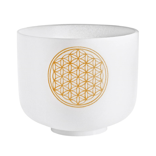 Sonic Energy Planetary Tuned Crystal Singing Bowl 10", Flower of Life