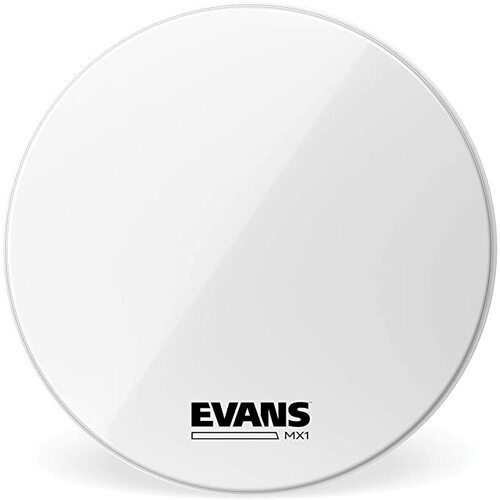 Evans MX1 White Marching Bass Drum Head, 16"