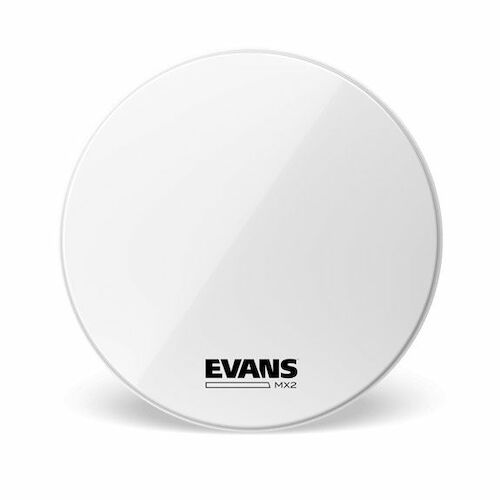 Evans MX2 White Marching Bass Drum Head, 16"