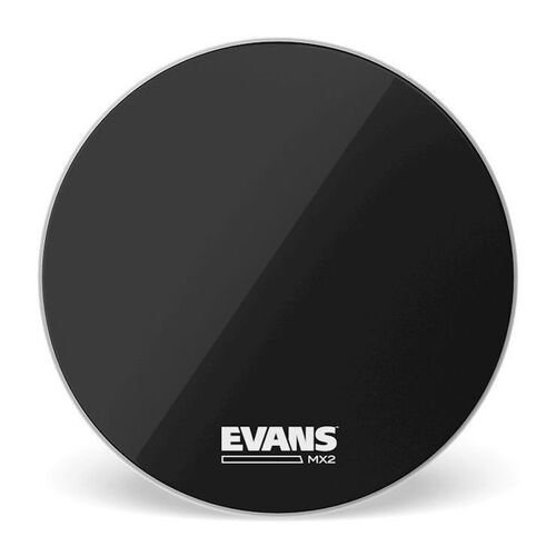 Evans MX2 Black Marching Bass Drum Head, 22"