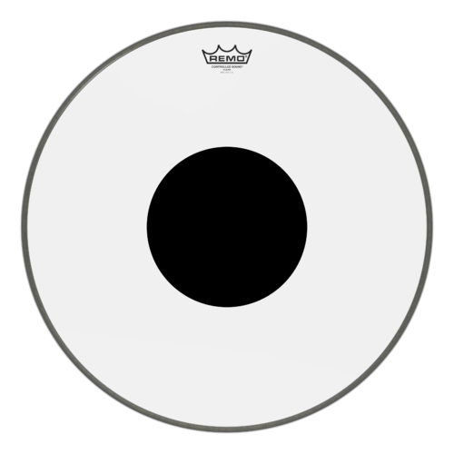 Remo 20" Controlled Sound Clear Black Dot Bass Drum Head - Top Black Dot