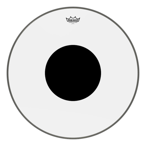 Remo 24" Controlled Sound Clear Black Dot Bass Drum Head - Top Black Dot