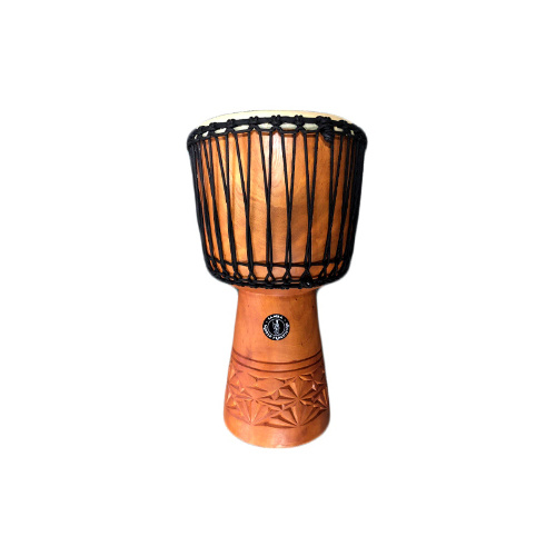 SWP 12" Wood Djembe - Real Feel Head - Carved African Shape