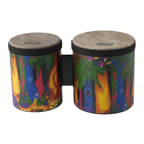 Remo 5"-6" Kids Percussion Bongo Drum - Rain Forest Finish