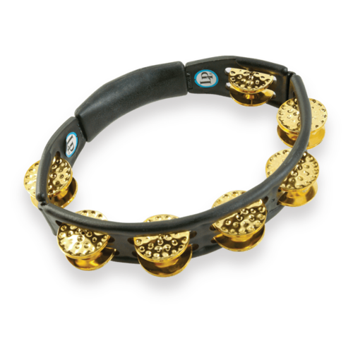 LP Cyclops Handheld Tambourine - Black - Dimpled Brass Jingles