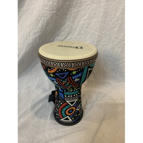 Mano 6" Pre Tuned Djembe With Strap - Aztec Disco Finish