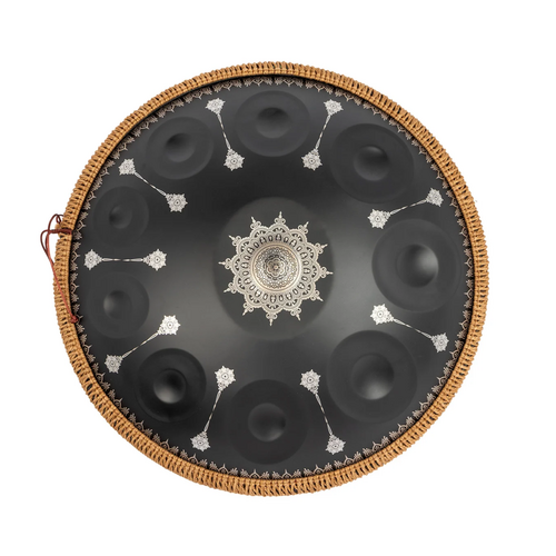 Mano 10 Note D Kurd Handpan Mandala Artwork - Black