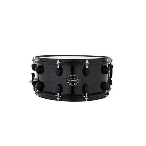 MPX 14" x 6.5" Maple/Poplar Hybrid Shell Snare Drum- Transparent Midnight Black (Black Hardware)