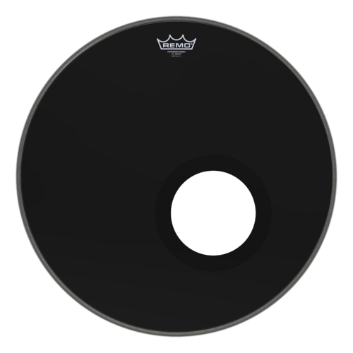 Remo 20" Powerstroke P3 Ebony Bass Drum Head - 5" Black DynamO
