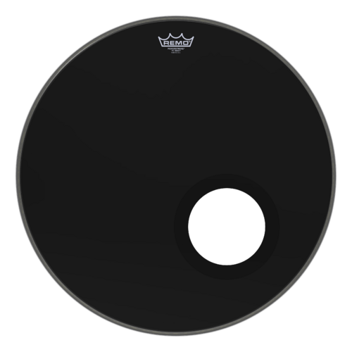 Remo 22" Powerstroke P3 Ebony Bass Drum Head - 5" Black DynamO