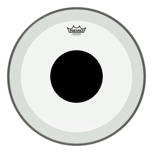 Remo 18" Powerstroke P3 Clear Black Dot Bass Drum Head - Top Black Dot