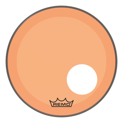 Remo 18"Powerstroke P3 Colortone Orange Bass Drum Head, 5" Offset Hole