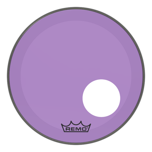 Remo 18" Powerstroke P3 Colortone Purple Bass Drum Head, 5" Offset Hole
