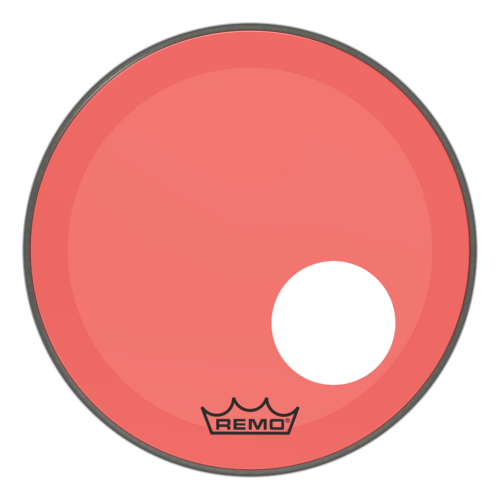 Remo 18" Powerstroke P3 Colortone Red Bass Drum Head, 5" Offset Hole