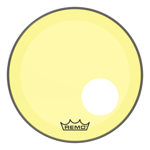 Powerstroke® P3 Colortone™ Yellow Bass Drumhead, 18", 5" Offset Hole