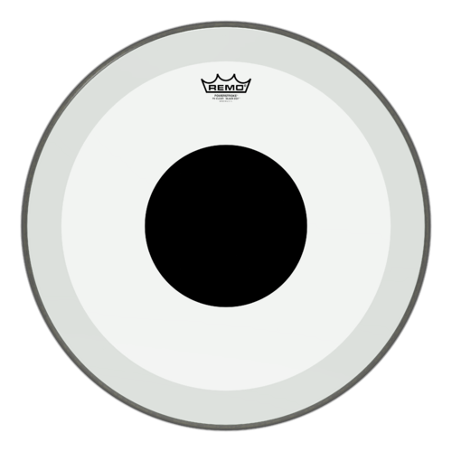 Remo 20" Powerstroke P3 Clear Black Dot Bass Drum Head - Top Black Dot