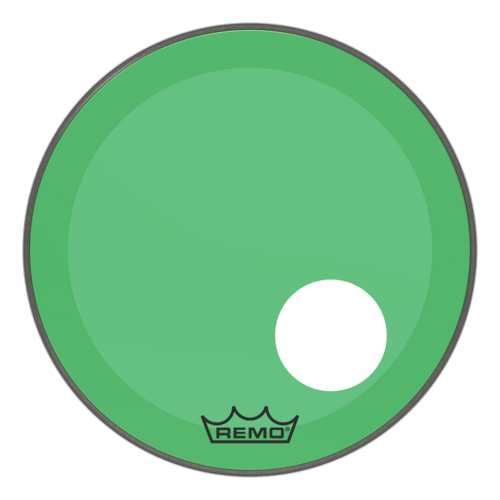 Powerstroke® P3 Colortone™ Green Bass Drumhead, 20", 5" Offset Hole