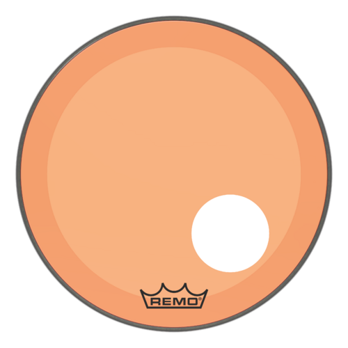 Remo 20" Powerstroke P3 Colortone Orange Bass Drum Head, 5" Offset Hole