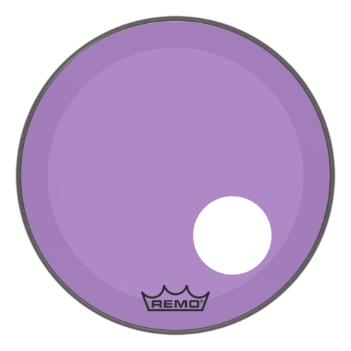 Remo 20" Powerstroke P3 Colortone Purple Bass Drum Head, 5" Offset Hole