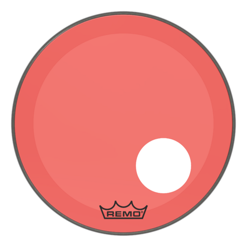 Remo 20" Powerstroke P3 Colortone Red Bass Drum Head, 5" Offset Hole