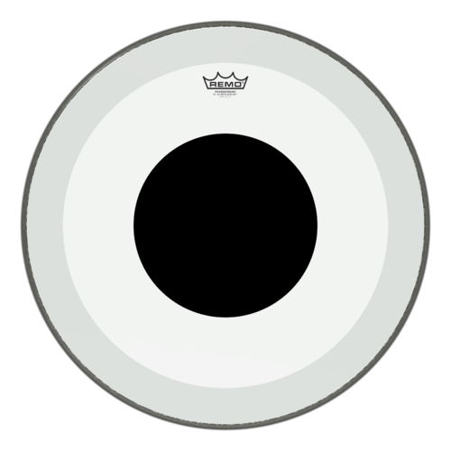 Remo 22" Powerstroke P3 Clear Black Dot Bass Drum Head - Top Black Dot