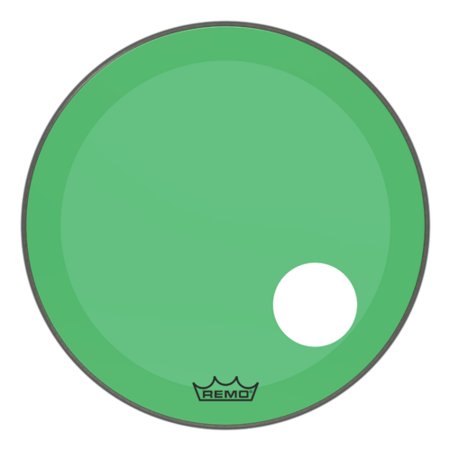 Powerstroke® P3 Colortone™ Green Bass Drumhead, 22", 5" Offset Hole