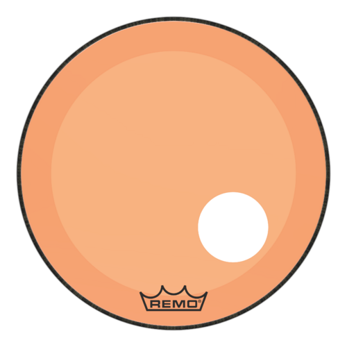Remo 22" Powerstroke P3 Colortone Orange Bass Drum Head, 5" Offset Hole