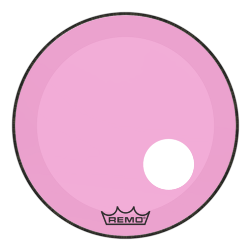 Remo 22" Powerstroke P3 Colortone Pink Bass Drum Head, 5" Offset Hole