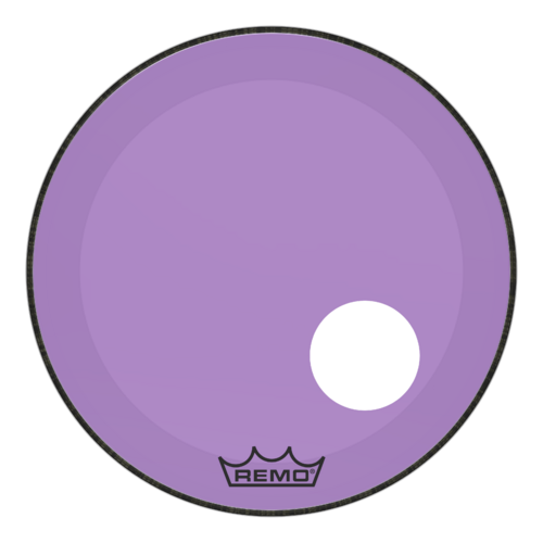 Remo 22" Powerstroke P3 Colortone Purple Bass Drum Head, 5" Offset Hole