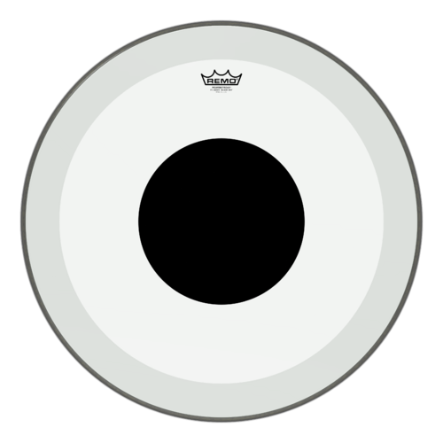 Remo 24" Powerstroke P3 Clear Black Dot Bass Drum Head - Top Black Dot