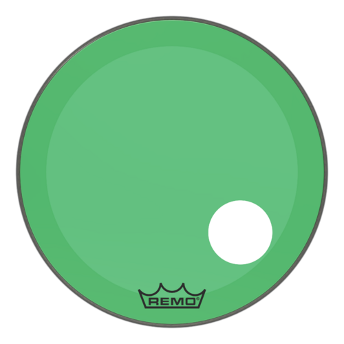 Powerstroke® P3 Colortone™ Green Bass Drumhead, 24", 5" Offset Hole