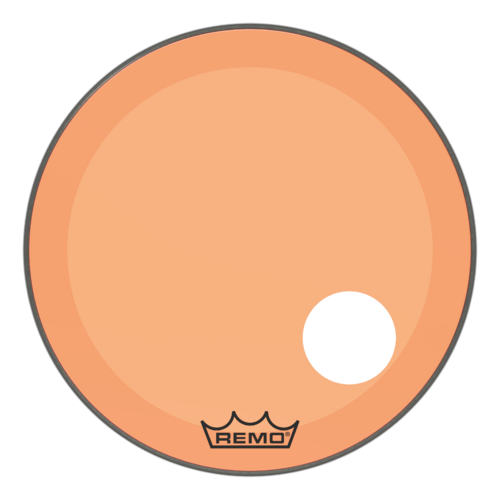 Remo 24" Powerstroke P3 Colortone Orange Bass Drum Head, 5" Offset Hole