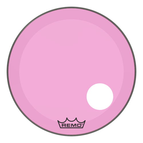 Remo 24" Powerstroke P3 Colortone Pink Bass Drum Head, 5" Offset Hole