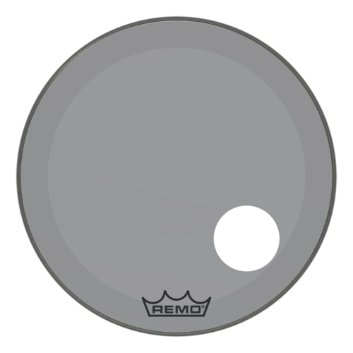 Remo 24" Powerstroke P3 Colortone Smoke Bass Drum Head, 5" Offset Hole
