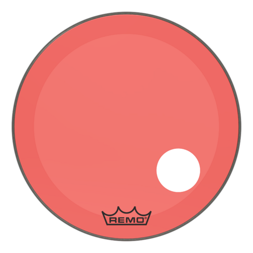 Remo 26" Powerstroke P3 Colortone Red Bass Drum Head, 5" Offset Hole