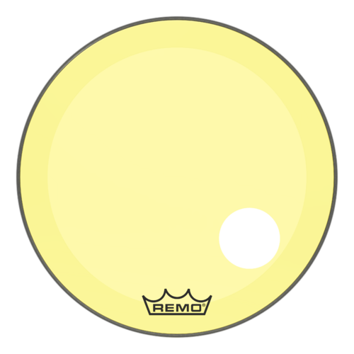 Remo 26" Powerstroke P3 Colortone Yellow Bass Drum Head, 5" Offset Hole