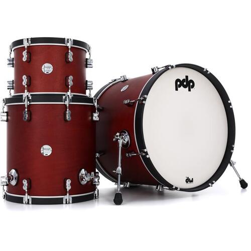 PDP Concept Maple Classic 3-piece Shell Pack -22" Kick - Ox Blood with Ebony Hoops