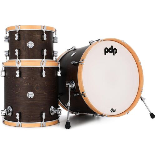 PDP Concept Maple Classic 3-piece Shell Pack -22" Kick - Walnut with Natural Hoops