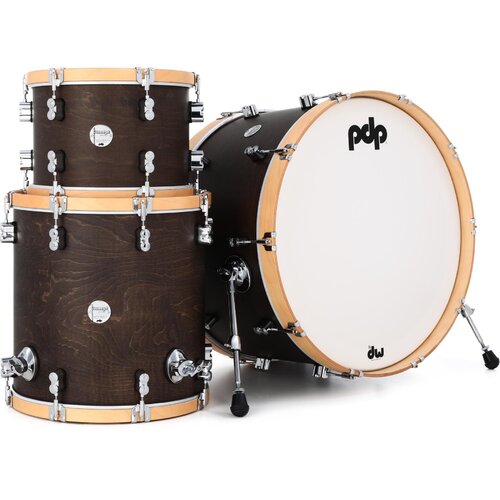 PDP Concept Maple Classic 3-piece Shell Pack -24" Kick - Walnut with Natural Hoops