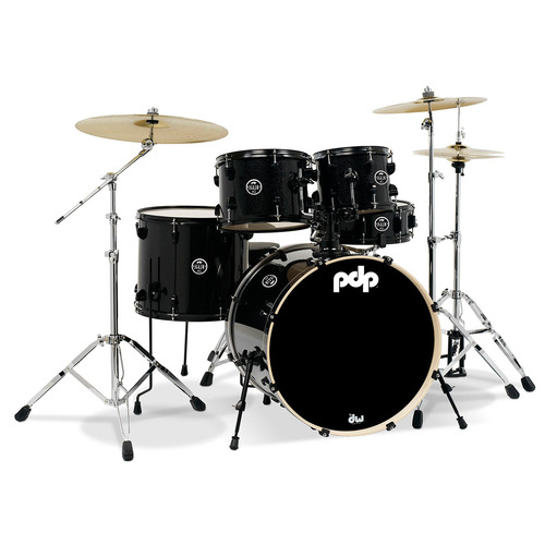 PDP Mainstage 5 Piece Fusion Plus Drum Kit with Hardware - Black Metallic