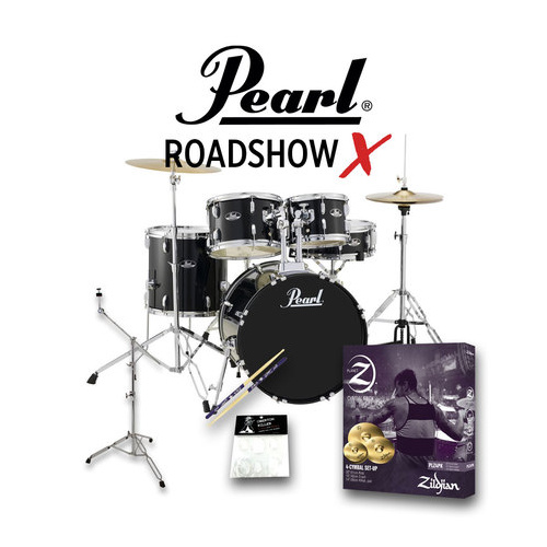 Pearl Roadshow X 20" 5 Piece Drum Kit - Jet Black