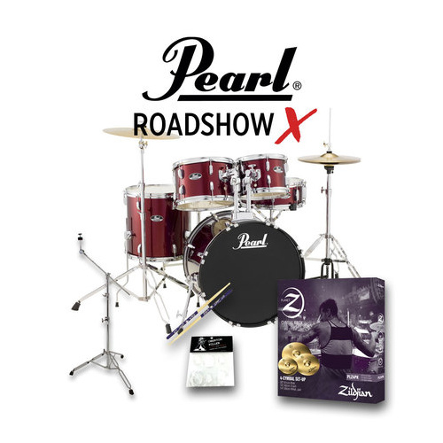 Pearl Roadshow X 20" 5 Piece Drum Kit - Red Wine