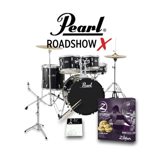 Pearl Roadshow X 20" Drum Kit Package - Jet Black
