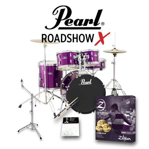 Pearl Roadshow X 20" Drum Kit Package - Pink Metallic